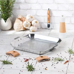 CASTELINE Poêle Grill Carrée Amovible Inox Multiply CRISTEL 30 Cm