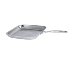 Castel´Pro Poêle Grill Carrée Inox Poignée Fixe CRISTEL 30 Cm