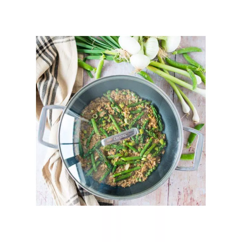 Castel´Pro Sauteuse Inox Revêtue 2 Anses Couvercle Verre Exceliss + CRISTEL D24 6 Castel´Pro Sauteuse Inox Revêtue 2 Anses Couvercle Verre Exceliss + CRISTEL D24 – Image 6