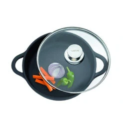 Cocotte Basse 2 Anses + Couvercle En Verre VALIRA D32 -BEKA Soldes Magasin cocotte basse 2 anses couvercle en verre valira d32 3