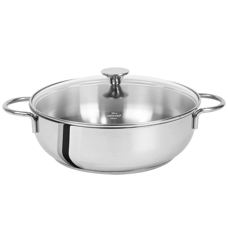 COOKWAY Master Sauteuse Inox 2 Anses Couvercle Verre Cerclé Inox D26 By CRISTEL SC 2 COOKWAY Master Sauteuse Inox 2 Anses Couvercle Verre Cerclé Inox D26 By CRISTEL SC – Image 2