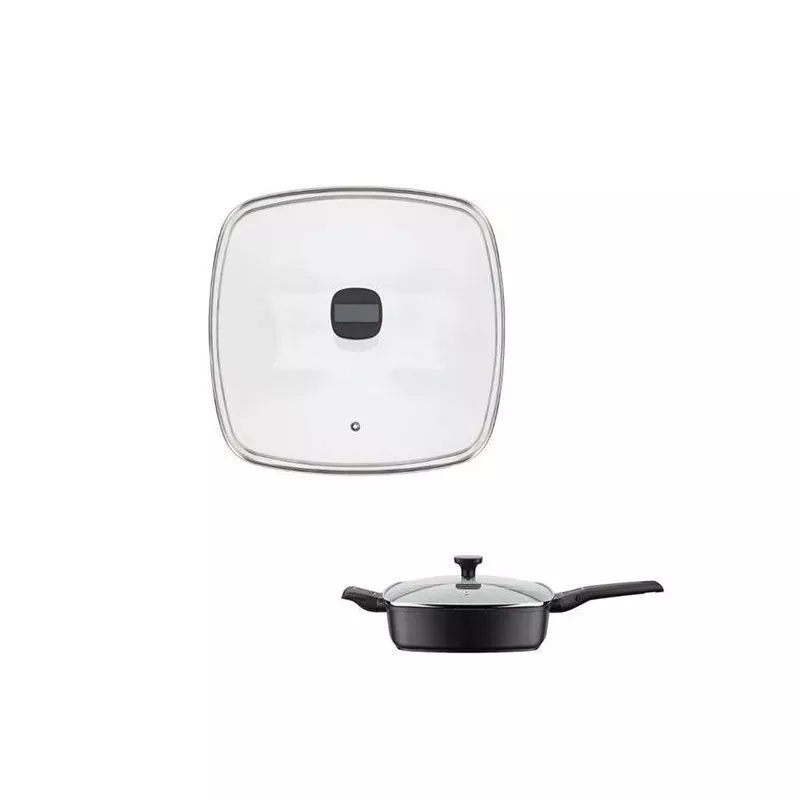 EASY CLICK Couvercle Carré En Verre Cerclé Inox GSW D24 1 EASY CLICK Couvercle Carré En Verre Cerclé Inox GSW D24