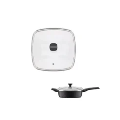 EASY CLICK Couvercle Carré En Verre Cerclé Inox GSW D28