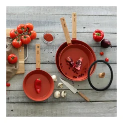 ECTOR Poêle Revêtue Céramique Paprika Induction Manche Bois D24 -BEKA Soldes Magasin ector poele revetue ceramique paprika induction manche bois d24 6