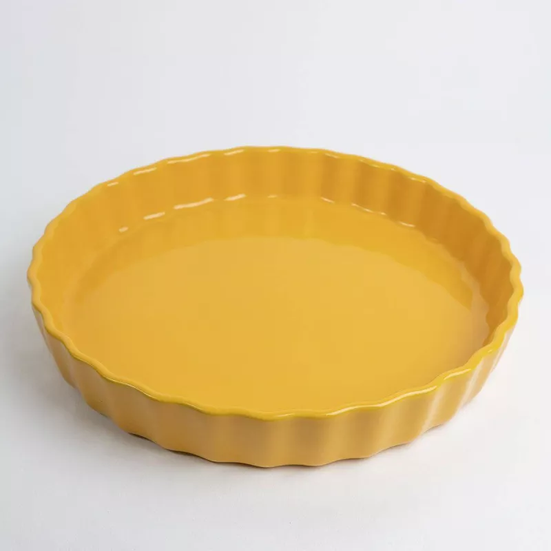 FESTONNEE Moule à Tarte En Céramique D 28 Cm BRETAGNE CERAMIQUE INDUSTRIE Jaune Safran 1 FESTONNEE Moule à Tarte En Céramique D 28 Cm BRETAGNE CERAMIQUE INDUSTRIE Jaune Safran