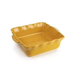 FESTONNEE Plat à Four En Céramique Carré 23 Cm BRETAGNE CERAMIQUE INDUSTRIE Jaune Safran