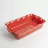 FESTONNEE Plat à Four En Céramique Rectangle 36x21 BRETAGNE CERAMIQUE INDUSTRIE Rouge Saveur