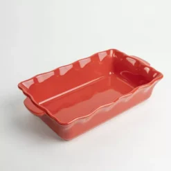 FESTONNEE Plat à Four En Céramique Rectangle 36x21 BRETAGNE CERAMIQUE INDUSTRIE Rouge Saveur