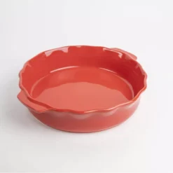 FESTONNEE Plat à Four En Céramique Tourtière D 26.5 Cm BRETAGNE CERAMIQUE INDUSTRIE Rouge Saveur