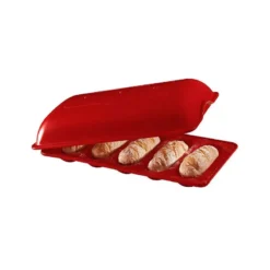 LE PAIN Moule à Mini Baguettes D´Emile HENRY Rouge Grand Cru VPC
