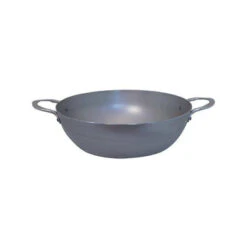MINERAL Sauteuse Paysanne Bombée à Bord Haut En Tôle D´acier Cire D´abeille De BUYER 2 Anses D 28 Cm