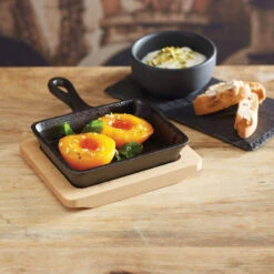 Kitchen Craft Mini Poêle Fonte Rectangle Service Avec Planche En Bois SC -BEKA Soldes Magasin mini poele fonte rectangle service avec planche en bois 3