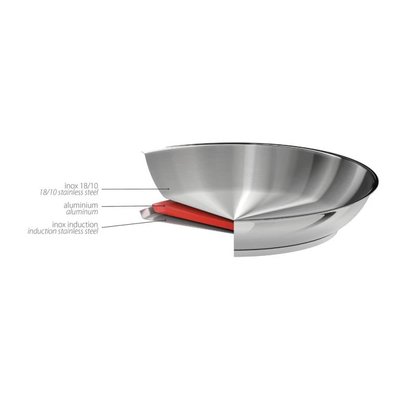 Mutine Poêle Inox Haute D24 + D28 + Poignée Amovible Framboise Cristel 6 Mutine Poêle Inox Haute D24 + D28 + Poignée Amovible Framboise Cristel – Image 6