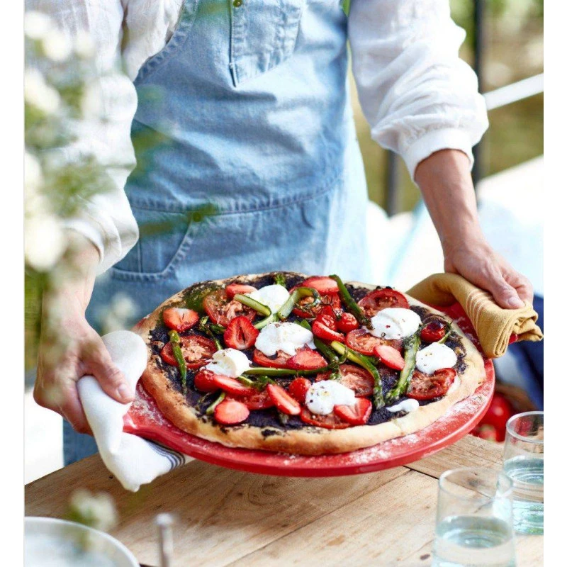 PIZZA Stone 36cm Four BBQ Emile HENRY Fond Lisse Rouge Coquelicot 15 PIZZA Stone 36cm Four BBQ Emile HENRY Fond Lisse Rouge Coquelicot – Image 15