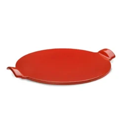 PIZZA Stone 36cm Four BBQ Emile HENRY Fond Lisse Rouge Coquelicot