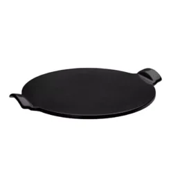 PIZZA Stone 36cm Four BBQ Emile HENRY Fond Lisse NOIR Mat
