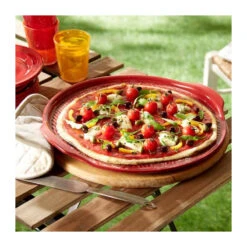 PIZZA Stone 37cm Rainurée Emile HENRY Grand Cru Rouge -BEKA Soldes Magasin pizza stone 37cm rainuree emile henry grand cru rouge 4