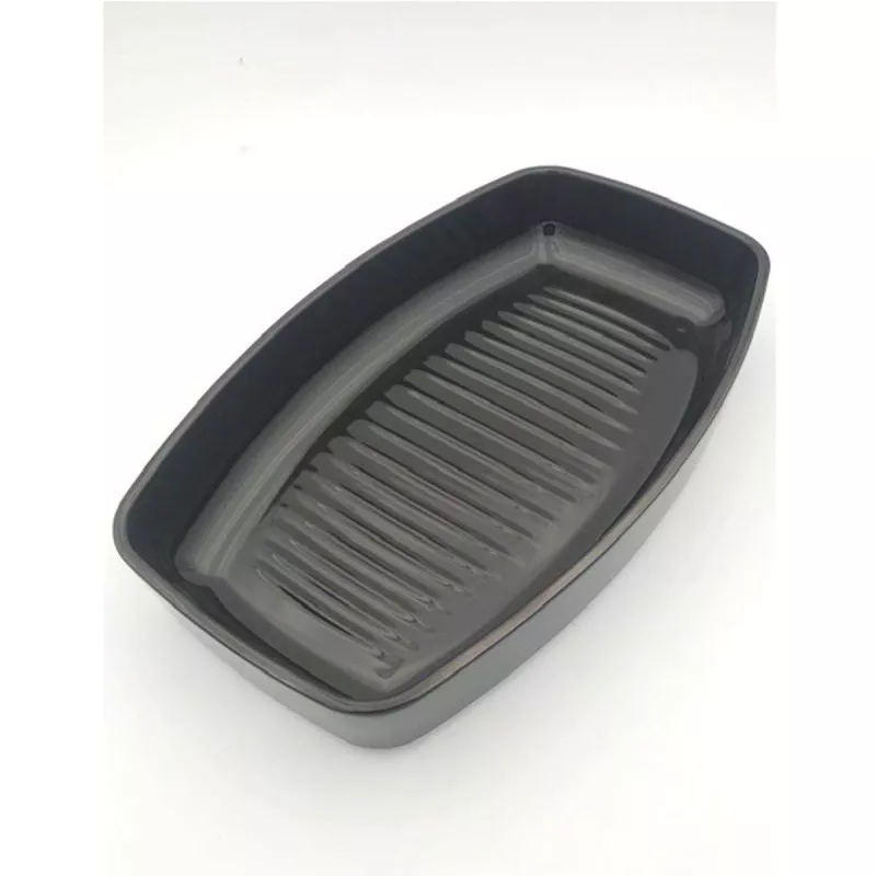 Plat Poisson Poulet Rôti BRETAGNE CERAMIQUE INDUSTRIE Noir Fusain 2 Plat Poisson Poulet Rôti BRETAGNE CERAMIQUE INDUSTRIE Noir Fusain – Image 2