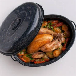 Rôtissoire Daubière Roaster WarmCook "Cocotte Américaine Ovale" GM 46cm Noir Moucheté -BEKA Soldes Magasin rotissoire daubiere roaster warmcook cocotte americaine ovale gm 46cm noir mouchete 10