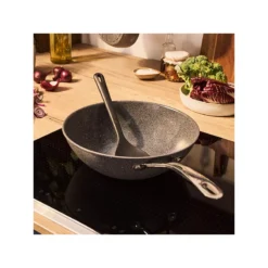 SALINA Wok Revêtement Céramique Céraforce Titanium D30 Cm BALLARINI -BEKA Soldes Magasin set de poeles 3pcs revetement ceramique d24 et d28 avec poignee amovible ballarini p 29